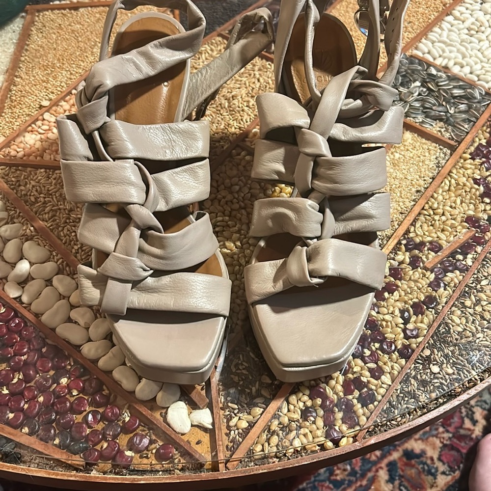 Elegant Taupe Strappy Women's Sandals